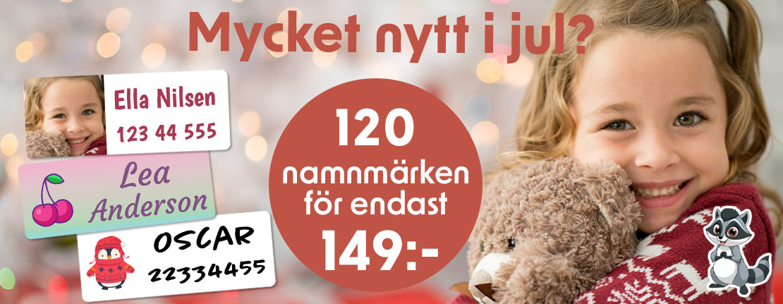 Namnmärkning - Mycket nytt i jul? Märk allt med namn för endast 149 kr